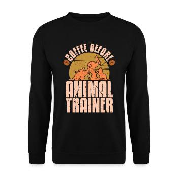 Animal Trainer Coffee Dog Training Coffee Lover - Unisex Sweatshirt - black - Front - Alina (178cm) & Michal (187cm)