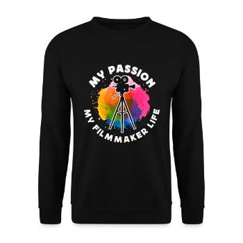 Filmmaker My Passion My Filmmaker Job Filmmaking - Unisex Sweatshirt - black - Front - Alina (178cm) & Michal (187cm)