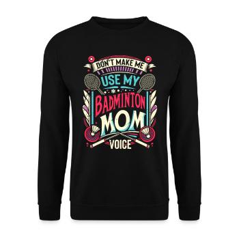BADMINTON Maman Voix - Federball Mama - Sweat-shirt Unisexe - noir - Devant - Alina (178cm) & Michal (187cm)