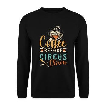 Café de clown de cirque avant de jongler amateur de café - Sweat-shirt Unisexe - noir - Devant - Alina (178cm) & Michal (187cm)