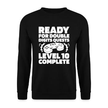 Gaming 10e anniversaire 10 ans Gamer - Sweat-shirt Unisexe - noir - Devant - Alina (178cm) & Michal (187cm)