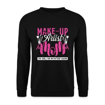 Maquilleuse Maman L’idole Le mythe Artiste des sourcils - Sweat-shirt Unisexe - noir - Devant - Alina (178cm) & Michal (187cm)