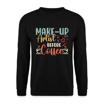 Maquilleuse avant salon de beauté amateur de café - Sweat-shirt Unisexe - noir - Devant - Alina (178cm) & Michal (187cm)