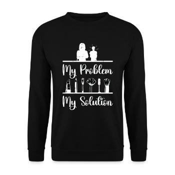 Make-Up Artist My Problem My Pictogram Mom Dad - Unisex Pullover - Schwarz - Vorne - Alina (178cm) & Michal (187cm)
