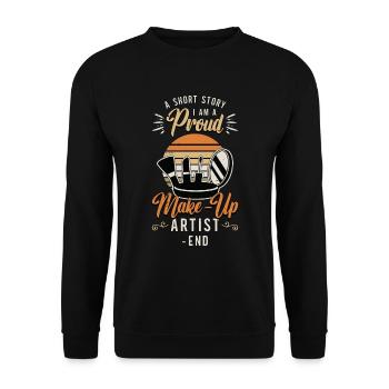 Maquilleuse Une petite histoire Je suis cosmétologue - Sweat-shirt Unisexe - noir - Devant - Alina (178cm) & Michal (187cm)
