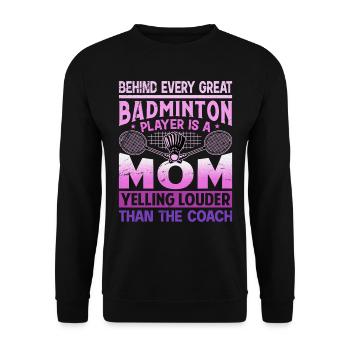 BADMINTON Maman Voix - Federball Mama - Sweat-shirt Unisexe - noir - Devant - Alina (178cm) & Michal (187cm)