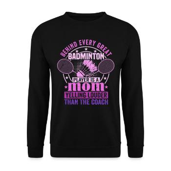 BADMINTON Maman Voix - Federball Mama - Sweat-shirt Unisexe - noir - Devant - Alina (178cm) & Michal (187cm)