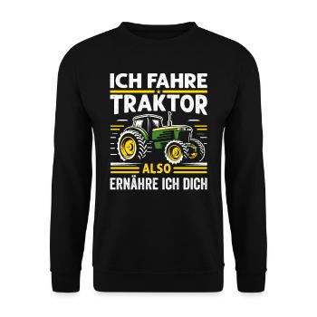 Traktor Liebe Bauernhof Charme Landleben Dorf - Unisex Pullover - Schwarz - Vorne - Alina (178cm) & Michal (187cm)