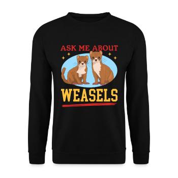 Weasel Hermännchen Mouse Weasel Gift - Unisex Sweatshirt - black - Front - Alina (178cm) & Michal (187cm)