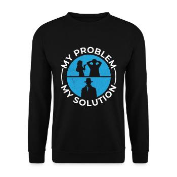 Détective Mon problème Ma solution Pictogramme Papa Maman - Sweat-shirt Unisexe - noir - Devant - Alina (178cm) & Michal (187cm)