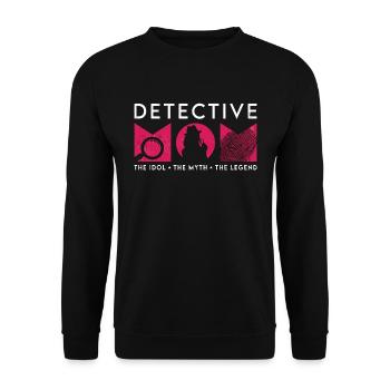 Maman détective L’idole Le mythe L’enquêteur - Sweat-shirt Unisexe - noir - Devant - Alina (178cm) & Michal (187cm)