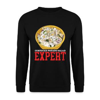 Kartoffelsalat Experte Härdöpfelsalat Geschenk - Unisex Pullover - Schwarz - Vorne - Alina (178cm) & Michal (187cm)