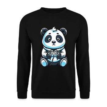 Gamer Gaming Gaming Panda Bear - Unisex Pullover - Schwarz - Vorne - Alina (178cm) & Michal (187cm)