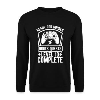 Gaming 10e anniversaire 10 ans Gamer - Sweat-shirt Unisexe - noir - Devant - Alina (178cm) & Michal (187cm)