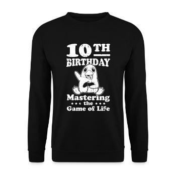 Gaming 10e anniversaire 10 ans Gamer - Sweat-shirt Unisexe - noir - Devant - Alina (178cm) & Michal (187cm)