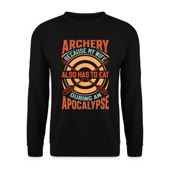 Drôle de dicton de tir à l’arc - Apocalypse - Sweat-shirt Unisexe - noir - Devant - Alina (178cm) & Michal (187cm)
