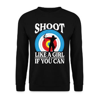 Femme de tir à l’arc - Archer Dicton - Sweat-shirt Unisexe - noir - Devant - Alina (178cm) & Michal (187cm)