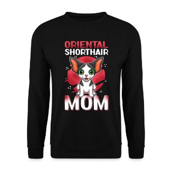 Oriental Shorthair Mom OKH Cat Gift - Unisex Sweatshirt - black - Front - Alina (178cm) & Michal (187cm)
