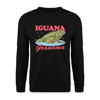 Iguana Granny Reptile Lizard Iguanas Gift - Unisex Sweatshirt - black - Front - Alina (178cm) & Michal (187cm)