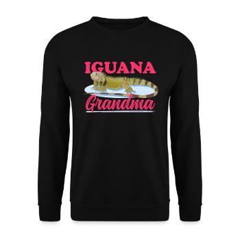 Iguana Granny Lizard Reptile Iguanas Gift - Unisex Sweatshirt - black - Front - Alina (178cm) & Michal (187cm)