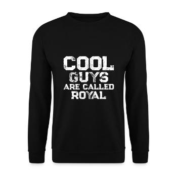 Cool guys are called Royal - Unisex Pullover - Schwarz - Vorne - Alina (178cm) & Michal (187cm)