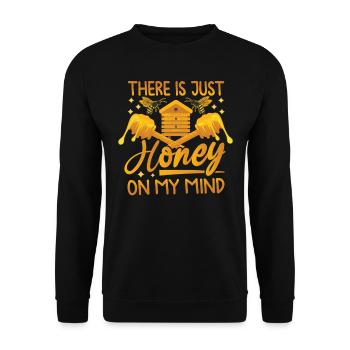 Just Honey On My Mind – Bee Lover - Unisex Pullover - Schwarz - Vorne - Alina (178cm) & Michal (187cm)