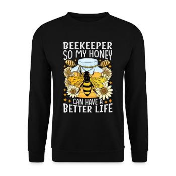Juste du miel dans mon - Amoureux des abeilles - Sweat-shirt Unisexe - noir - Devant - Alina (178cm) & Michal (187cm)