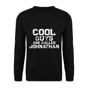 Cool guys are called Johnathan - Unisex Sweatshirt - black - Front - Alina (178cm) & Michal (187cm)