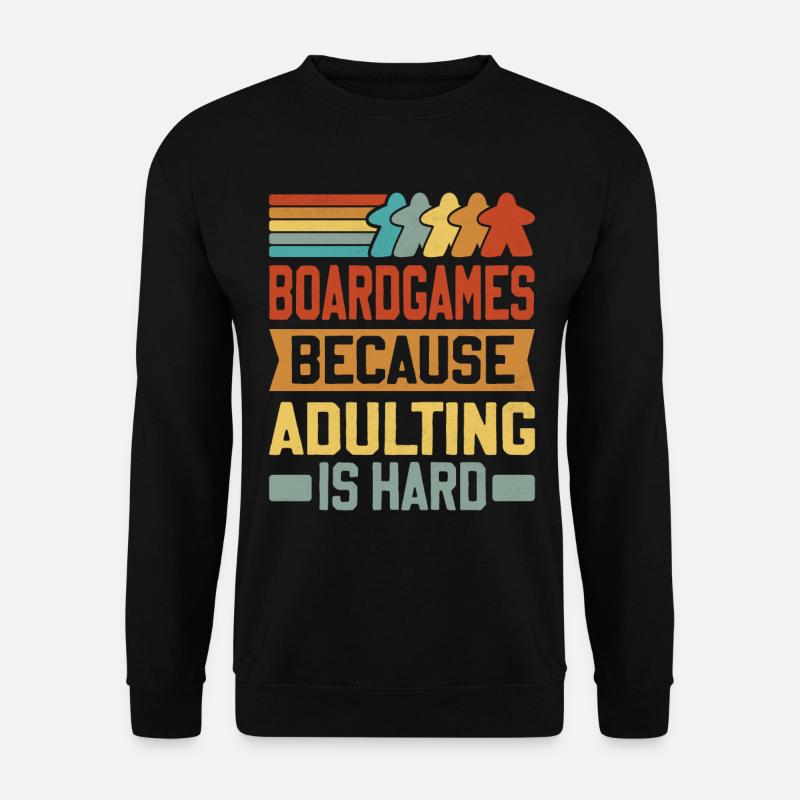 Brætspil - Fordi voksen er svært - Unisex sweater - sort