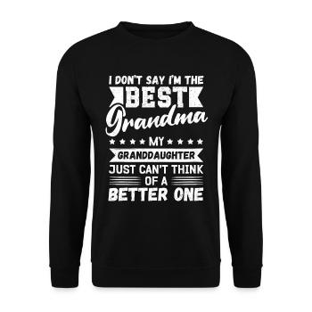 Beste Oma Geschenke Muttertag Geburtstag - Unisex Pullover - Schwarz - Vorne - Alina (178cm) & Michal (187cm)