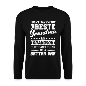 Oma Geschenke Geburtstag Muttertag - Unisex Pullover - Schwarz - Vorne - Alina (178cm) & Michal (187cm)