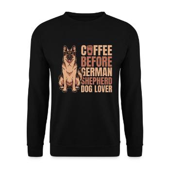 German Shepherd Dog Coffee Dog Owner Coffee Lover - Unisex Sweatshirt - black - Front - Alina (178cm) & Michal (187cm)