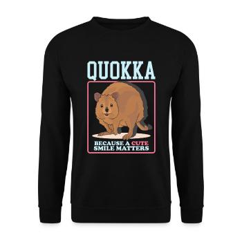 Quokka Short-tailed Kangaroo Quokkas Gift - Unisex Sweatshirt - black - Front - Alina (178cm) & Michal (187cm)