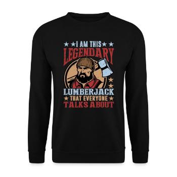 I'm that legendary lumberjack tree feller - Unisex Sweatshirt - black - Front - Alina (178cm) & Michal (187cm)