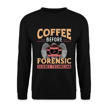 Forensic Science Coffee Fingerprints Coffee Lover - Unisex Sweatshirt - black - Front - Alina (178cm) & Michal (187cm)