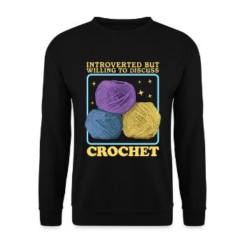 Crochet Crochet | Crochet Crochet Gift - Unisex Sweatshirt - black - Front - Alina (178cm) & Michal (187cm)