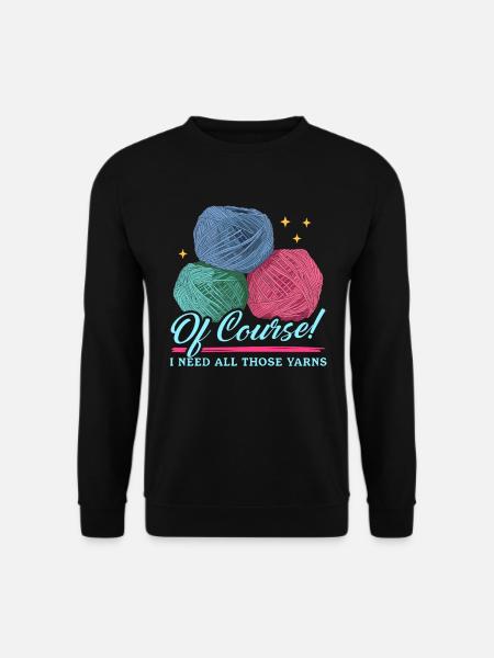 Häkeln Häkelt | Häkel Häklerin Geschenk - Unisex Pullover - Schwarz