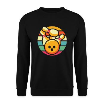 Bowling Bowlen Bowler - Unisex Pullover - Schwarz - Vorne - Alina (178cm) & Michal (187cm)