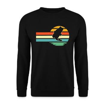 Angler Fishing - Unisex Sweatshirt - black - Front - Alina (178cm) & Michal (187cm)