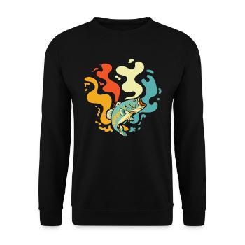 Angler Fishing - Unisex Sweatshirt - black - Front - Alina (178cm) & Michal (187cm)