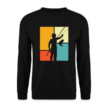 Angler Fishing - Unisex Sweatshirt - black - Front - Alina (178cm) & Michal (187cm)