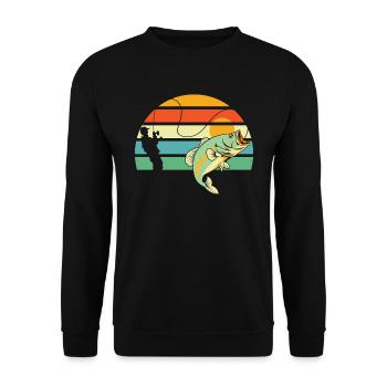 Angler Fishing - Unisex Sweatshirt - black - Front - Alina (178cm) & Michal (187cm)