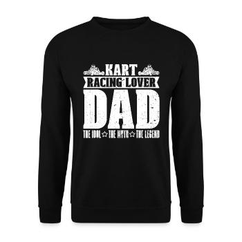 Kart Racing Lover Papa L’idole Le pilote de kart - Sweat-shirt Unisexe - noir - Devant - Alina (178cm) & Michal (187cm)