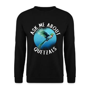 Quetzal Vogel Guatemala Vögel Geschenk - Unisex Pullover - Schwarz - Vorne - Alina (178cm) & Michal (187cm)