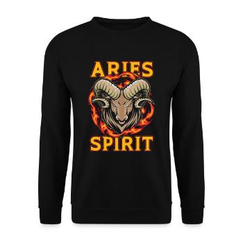 Bélier Feu Feu - Sweat-shirt Unisexe - noir - Devant - Alina (178cm) & Michal (187cm)