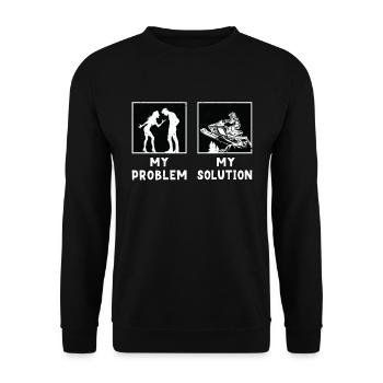 Snowmobile Racing My Problem My Pictogram Dad Mom - Unisex Sweatshirt - black - Front - Alina (178cm) & Michal (187cm)