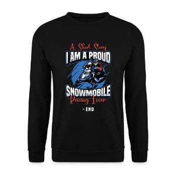 Snowmobile Racing Lover A Short Story Snow Lover - Unisex Pullover - Schwarz - Vorne - Alina (178cm) & Michal (187cm)