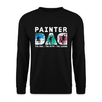 Peintre Papa L’idole Le mythe Le peintre en bâtiment - Sweat-shirt Unisexe - noir - Devant - Alina (178cm) & Michal (187cm)
