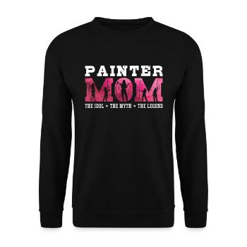 Painter Dad The Idol The Myth The House Painter - Unisex Pullover - Schwarz - Vorne - Alina (178cm) & Michal (187cm)