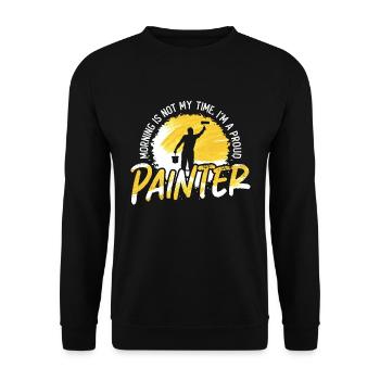 Painter Morning Is Not My Time I'm A Car Painter - Unisex Sweatshirt - black - Front - Alina (178cm) & Michal (187cm)